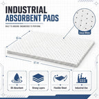 100 Pcs Oil Absorbent Pad for Spill, 15 x 17 Inch, White