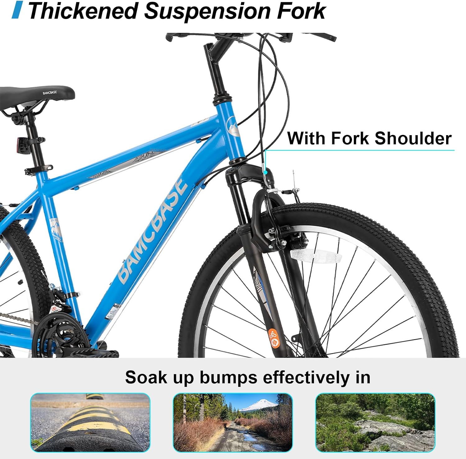 HILAND 26 27.5 29 Inch Mountain Bike, Mens and Womens MTB with 21 Speeds, High-Tensile Steel Frame, V Brake, Hardtail