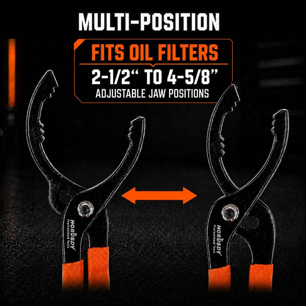 12" Adjustable Oil Filter Pliers, Adjustable Oil Filter Wrench Removal Tool (Orange)