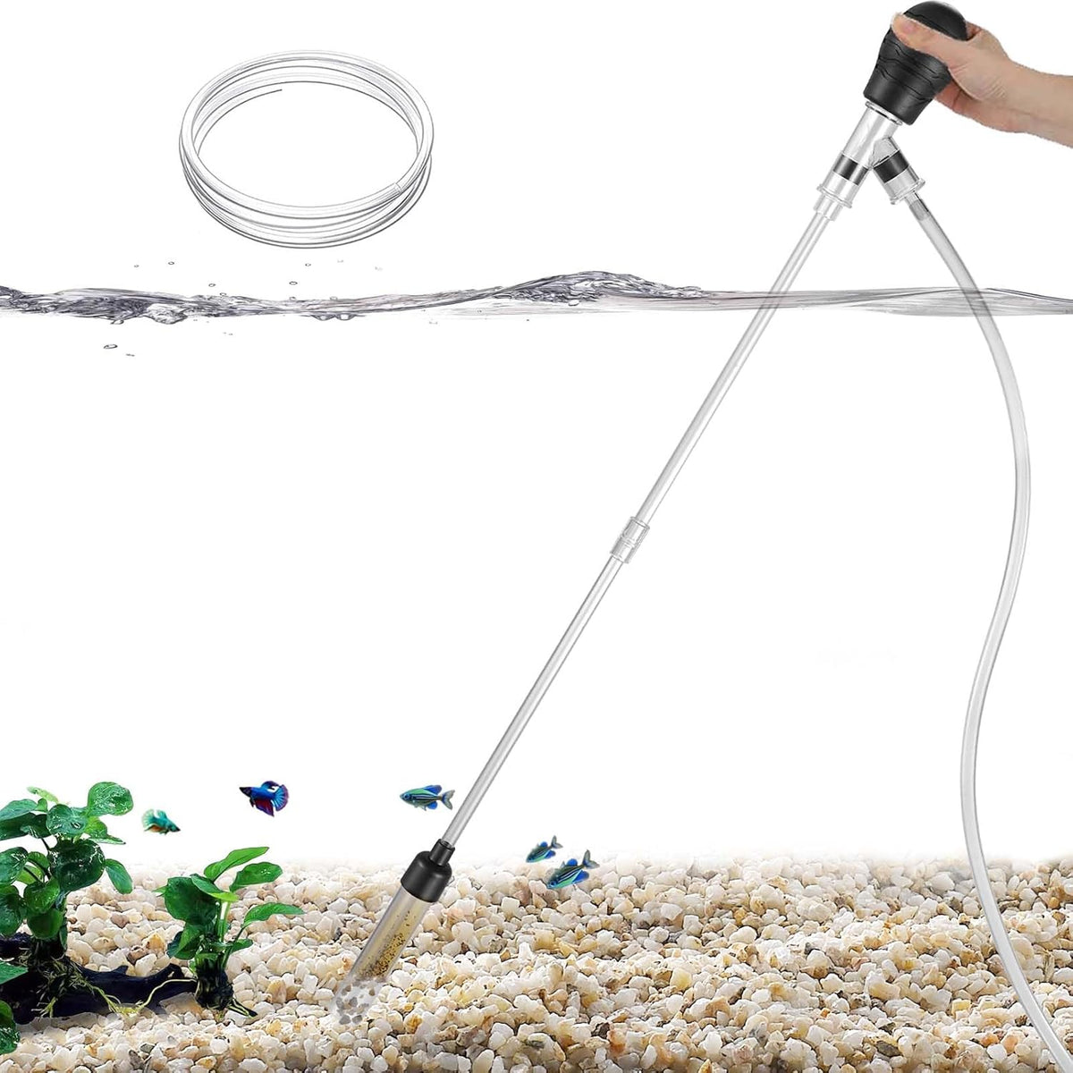 Small Aquarium Gravel Vacuum Sand Cleaner Tank Water Changer