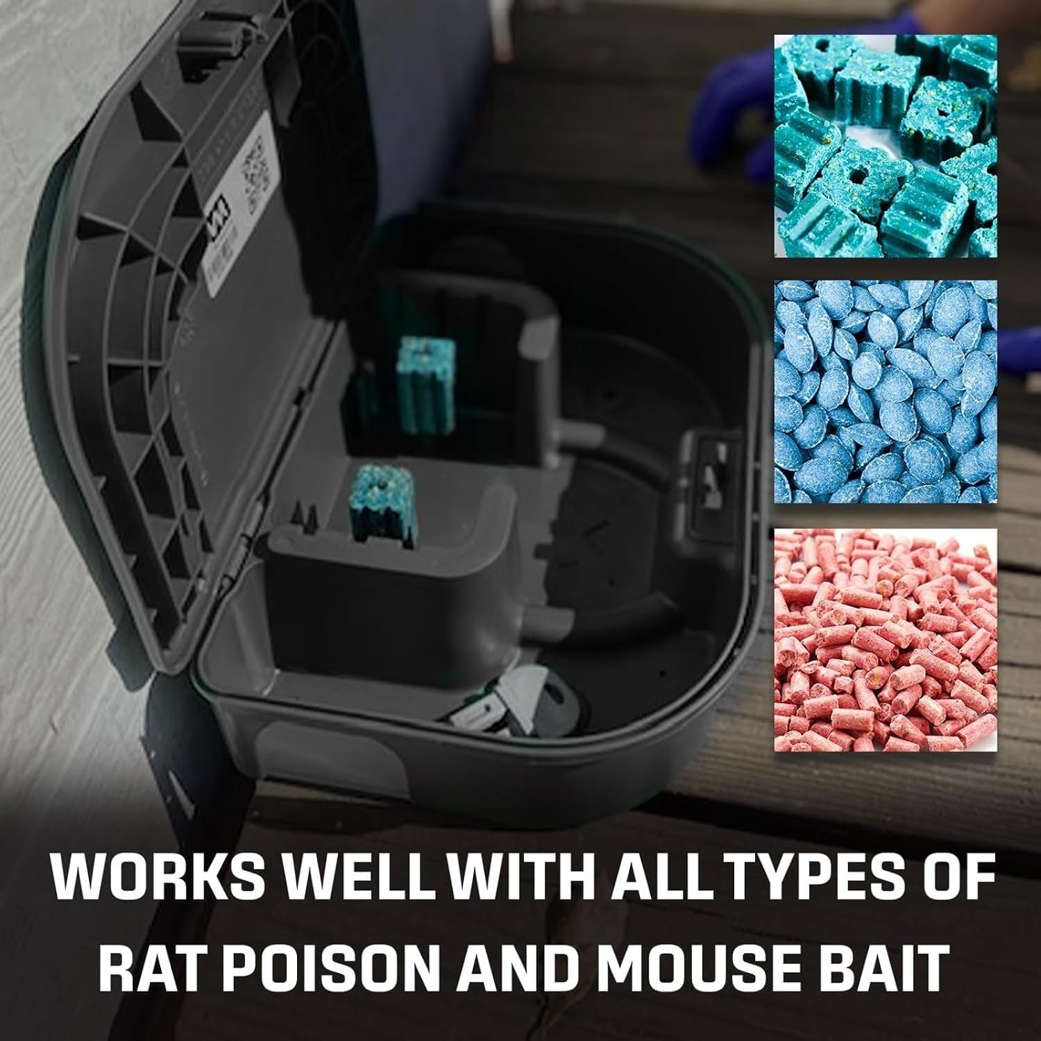 Mice Bait Station Boxes (6 Pack, with 1 Key) | Heavy Duty Mouse Trap Holder Great for Catching Rats and Mice Pest