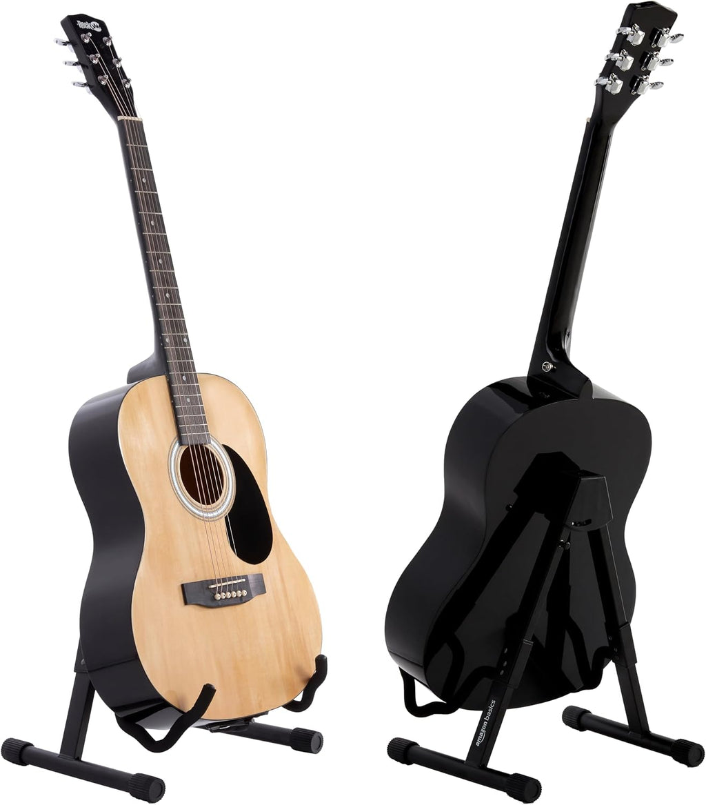 Portable Adjustable Folding Guitar Stand for Electric and Acoustic Guitars, A-shape, Fully Assembled with Padded