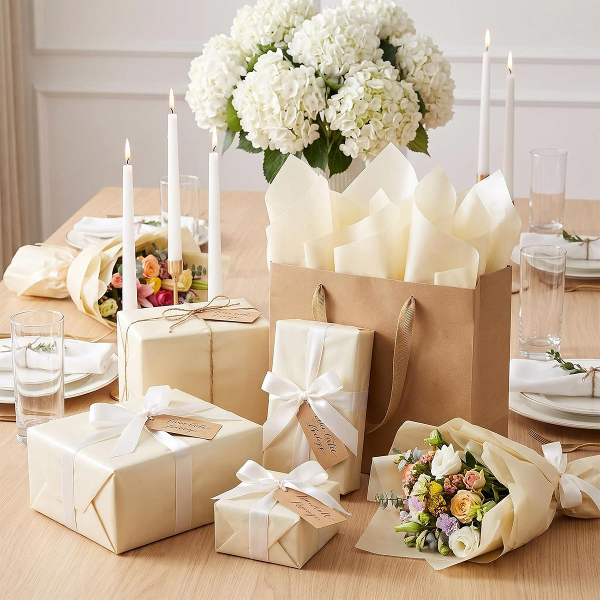160 Ivory Tissue Paper for Gift Bags 20 x 14 Inch Cream Tissue Paper