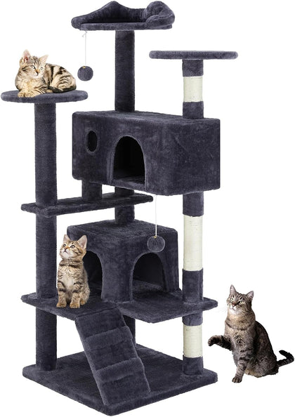 54 Inch Cat Tree Tower with Sisal Scratching Posts