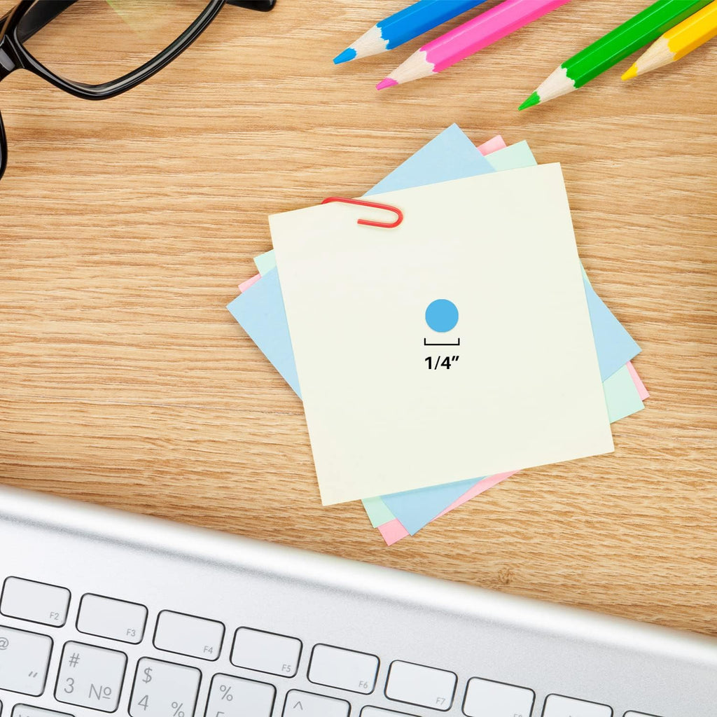 1/4 Inch Round Dot Stickers, Light Blue, 1000/Roll