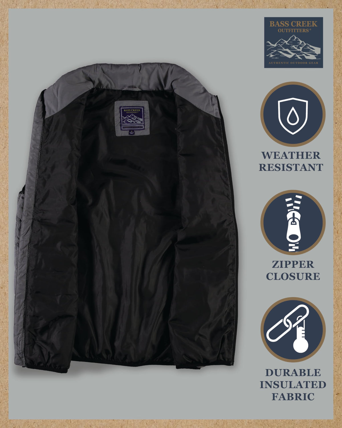 Mens Packable Puffer Vest, Down Alternative
