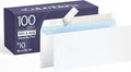 #10 Security Envelopes, 100 Pack, Self Seal Envelopes for Home, School, and Business Mailings, No Window, 4-1/8 x