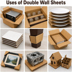 Double Wall Heavy Duty Corrugated Sheets Kraft, 18x20 Inch, 75 Pcs
