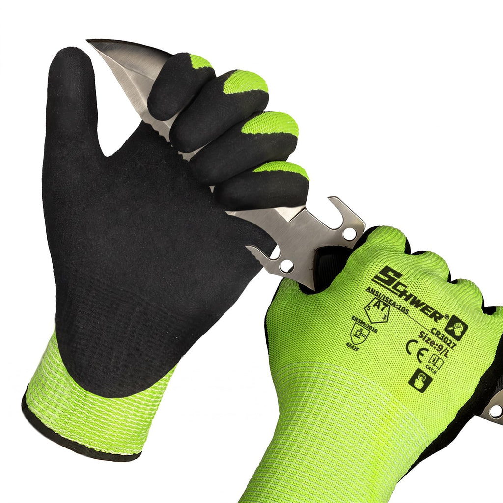 12 Pairs A7 Cut Resistant Work Gloves, Touchscreen, CR3027, L