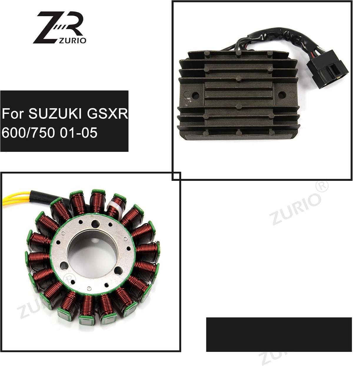 Magneto Stator Coil Voltage regulator Rectifier Kit Compatible with Suzuki GSXR 600 750 2001-2005
