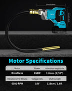 Cordless Concrete Vibrator Compatible with Makita