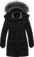 Girls Winter Coats Long Puffer Jackets Fleece Lined Removable Hood | Detachable Faux Fur, 5000mm Waterproof, Zippered