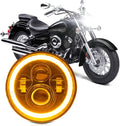 CHUSYYRAY 7'' Round Compatible with Yamaha XSR900 V Star 1100 650 Road Star LED Motorcycle Headlight Assembly for Off Road, High Low Beam DRL Turn Signal, DOT Approved, 55W 6000K White, 1PCS