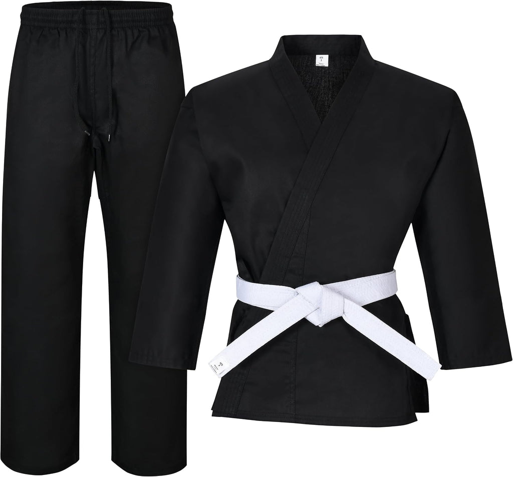 Karate gi Martial Arts Elastic Drawstring Karate Uniform For Kids & Adult Lightweight Student Gi with Free Belt