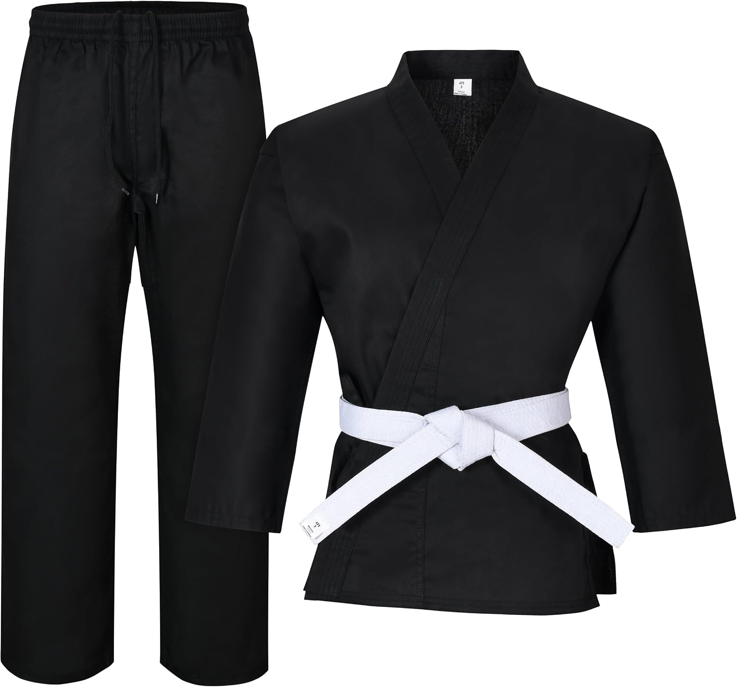Karate gi Martial Arts Elastic Drawstring Karate Uniform For Kids & Adult Lightweight Student Gi with Free Belt