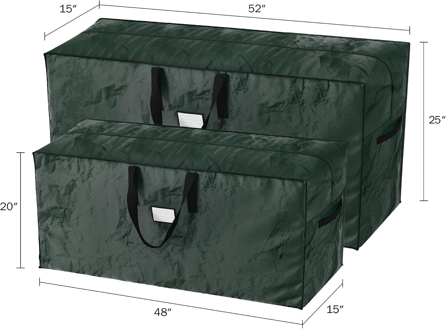 Set of 2 Christmas Tree Storage Bags - Waterproof Bags for 17-Foot Disassembled Artificial Trees, Garland, and