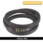 uxcell 3 Pack B48 Classic Wrapped V-Belt, 51" Outside Circumference, Black, Industrial Rubber V-Belt