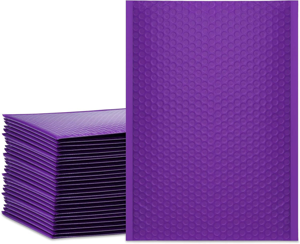 Bubble Mailers 9.5x14.5" 25 Pack Usable Size 9.5x13.5" Purple Padded