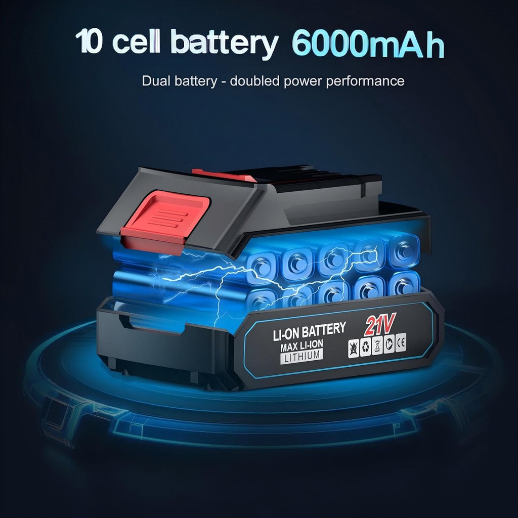 Leaf Blower, Electric Cordless Leaf Blower，Lightweight Handheld Blower | 990000 RPM High-Speed,6000MAh Large-Capacity