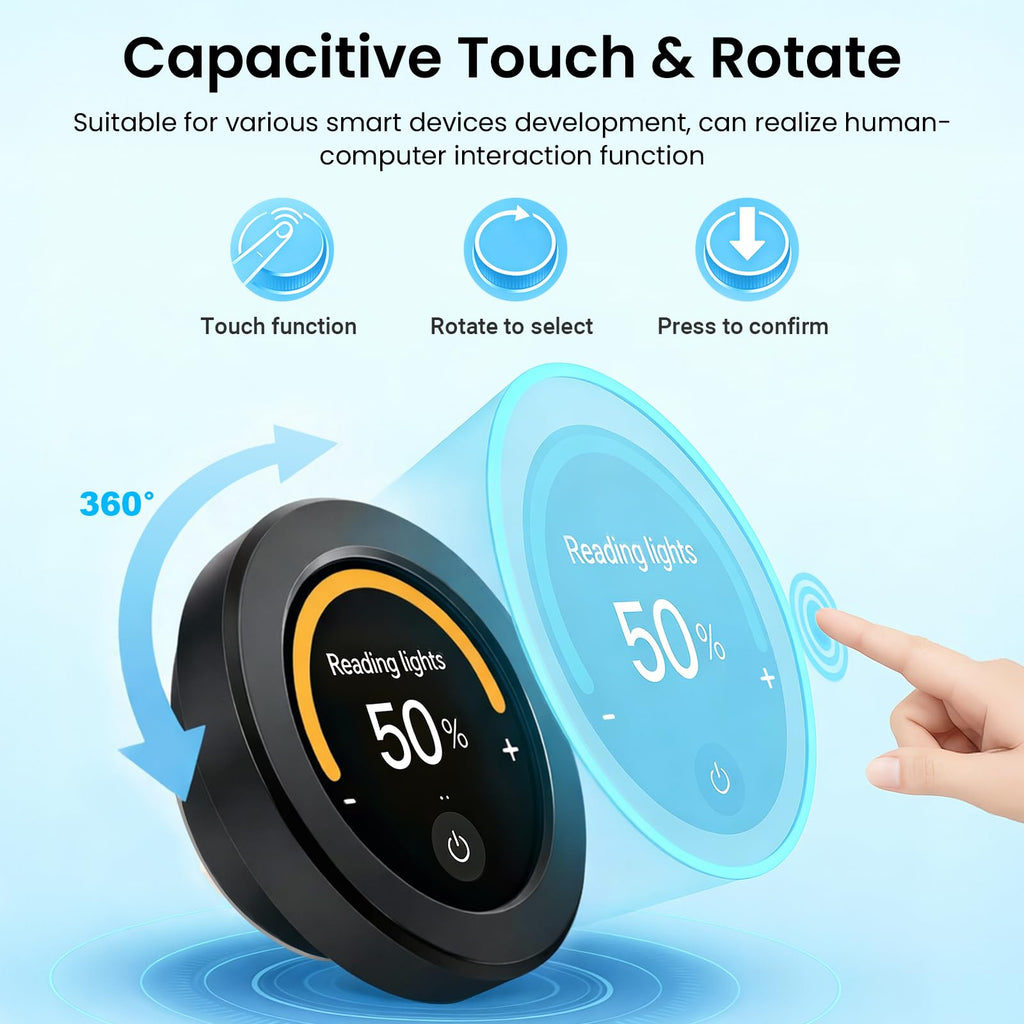 GrowCube ESP32 Rotary Display 2.1 Inch HMI IPS Round Knob Touch Display