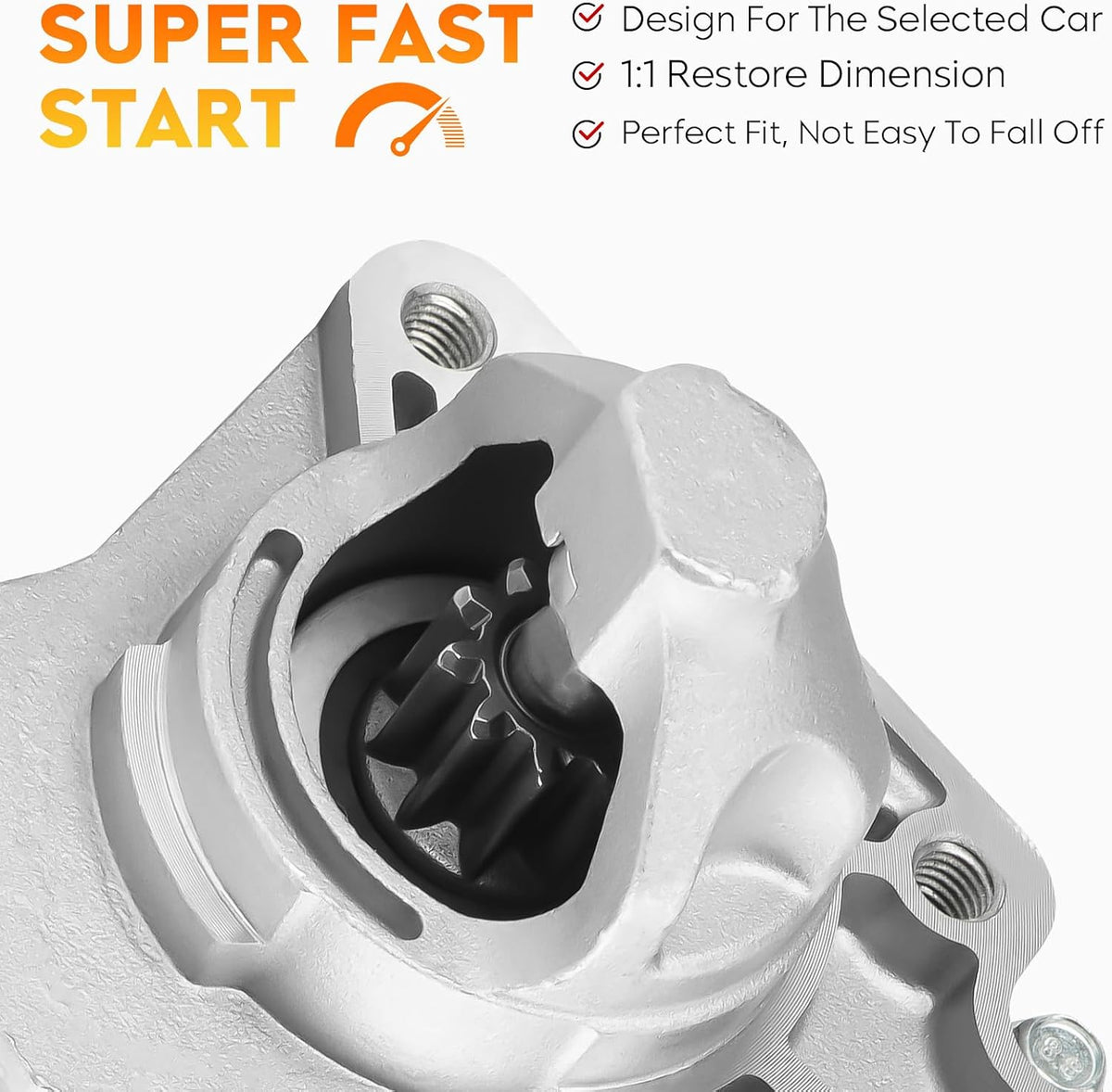 Starter for Nissan Versa 1.6L 2013-2019, for Versa Note 1.6L 2014-2019 (S/S Plus/SL/SR/SV), SHI0177 S114-901A 410-44107 19092 19288 23300-EE00A