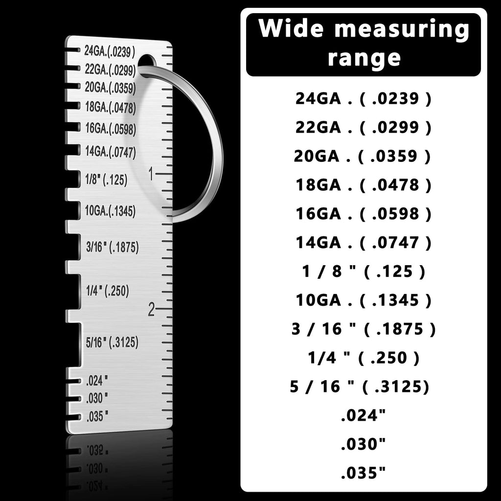 Konohan Double Sided Wire Thickness Gauge Tool for Metal, Silver