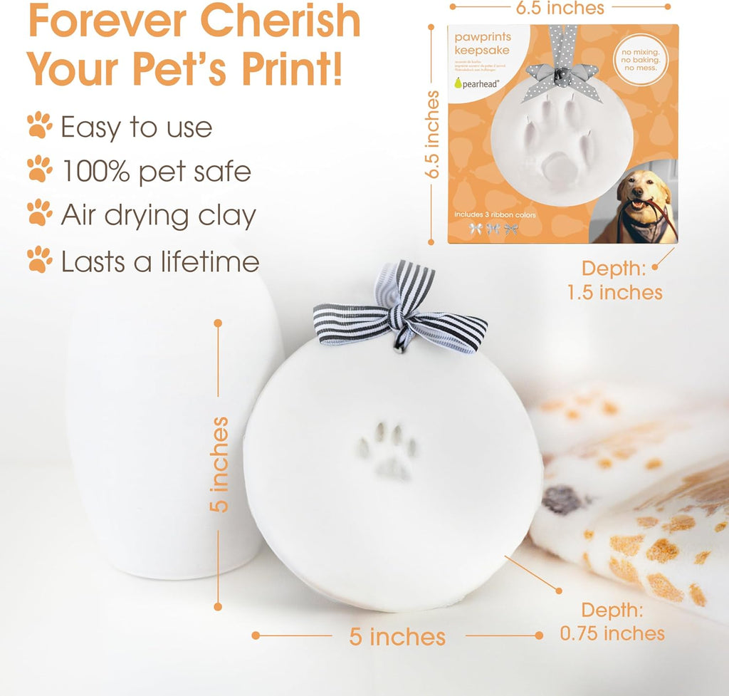 Pet Paw Print Keepsake Ornament Kit, No-Bake Clay Kit