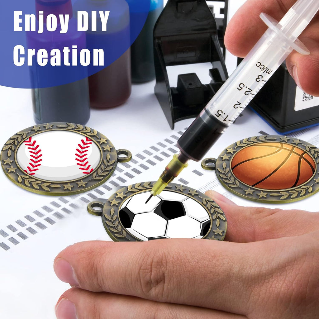 24 Pcs Blank Medals for Awards with Neck Ribbons | Custom Medals Winner Participation Blank Award Make Your Own Kit