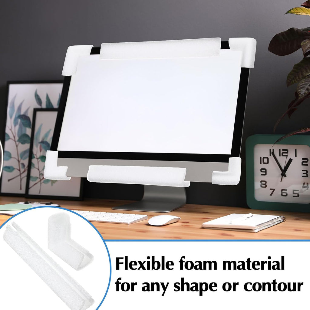 40 Pcs Foam Corner Protectors for TV Moving Mirror Shipping, White