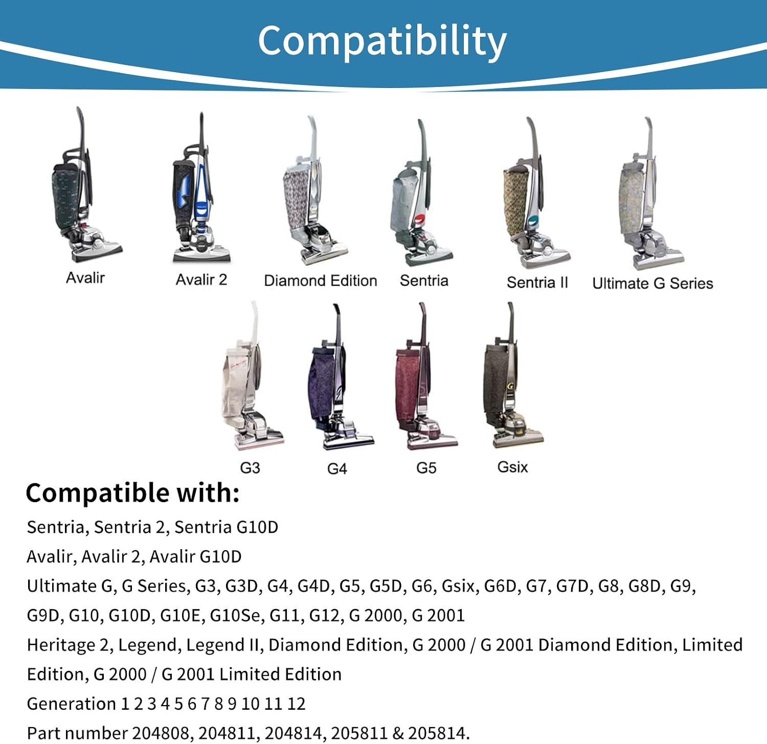12 Bags + 4 Belts Vacuum Bags Compatible with Kirby Vacuum Cleaner Bags, Solid Cloth Dust Bag Fit All Kirby