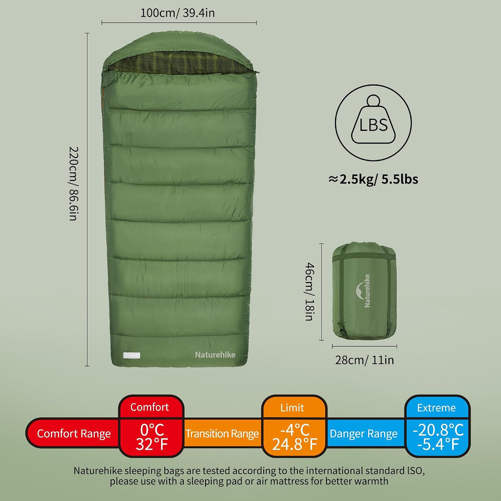 Big & Tall Flannel Sleeping Bag for Adults, XXL Sleeping Bag for All Seasons, Machine Washable Sleeping Bags for