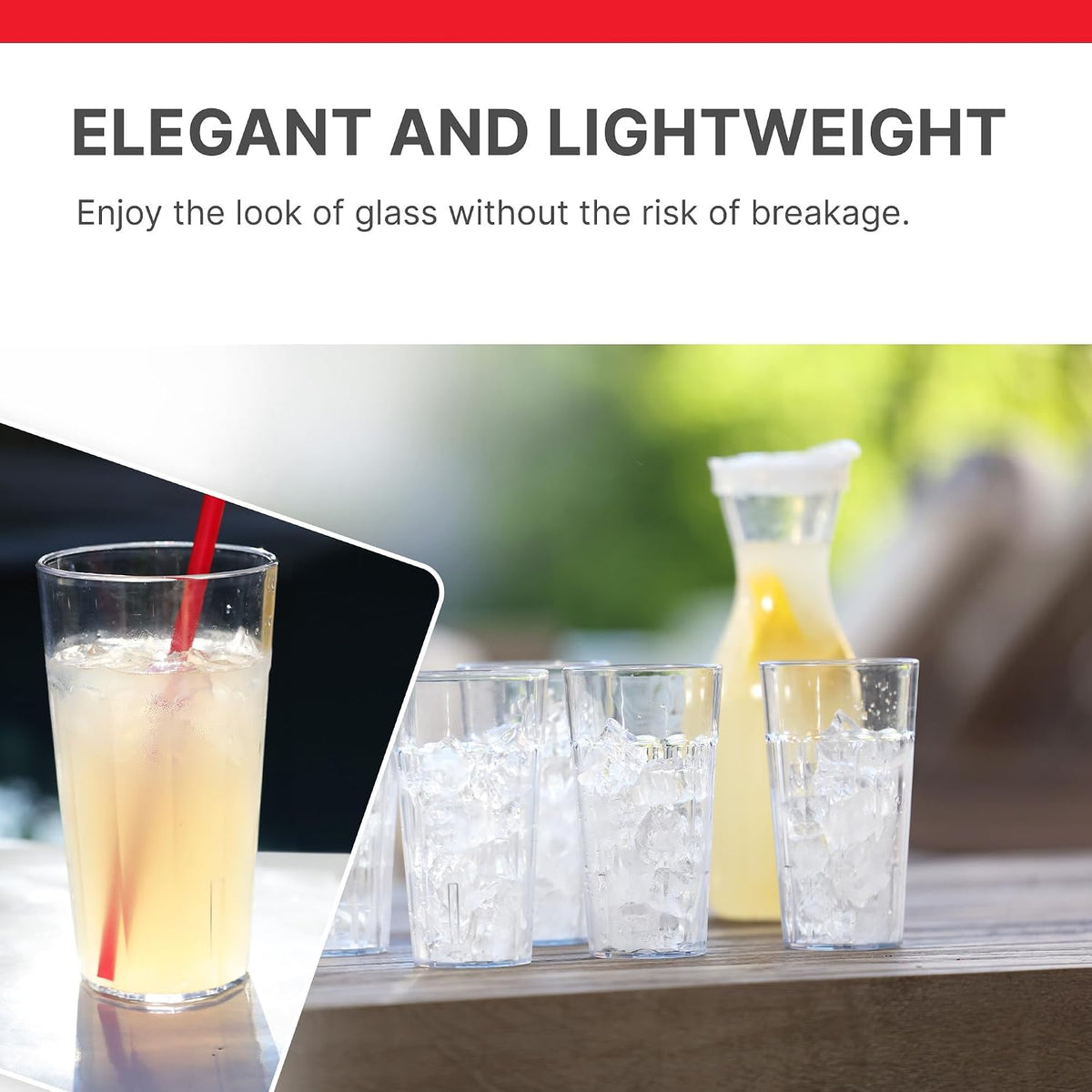 16 Ounce (oz) Newport Restaurant Grade Beverage Tumblers (6 Pack) - Drinking Glasses, Stackable, BPA-Free