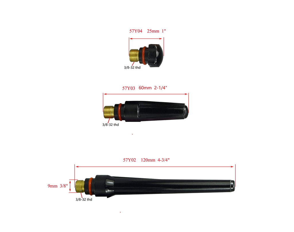 RIVERWELD SR WP 17 18 26 TIG Welding Torch Back Caps 57Y04 Short 5pcs