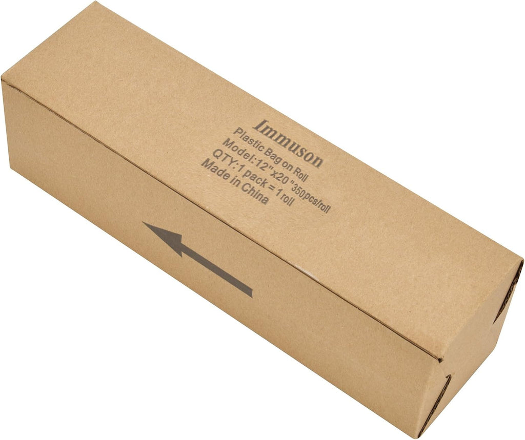 Food Storage Bag, 12 x 20 Plastic Produce Bag on a Roll, 2 Rolls Fruits, Vegetable, Bread, Food Storage Clear Bag