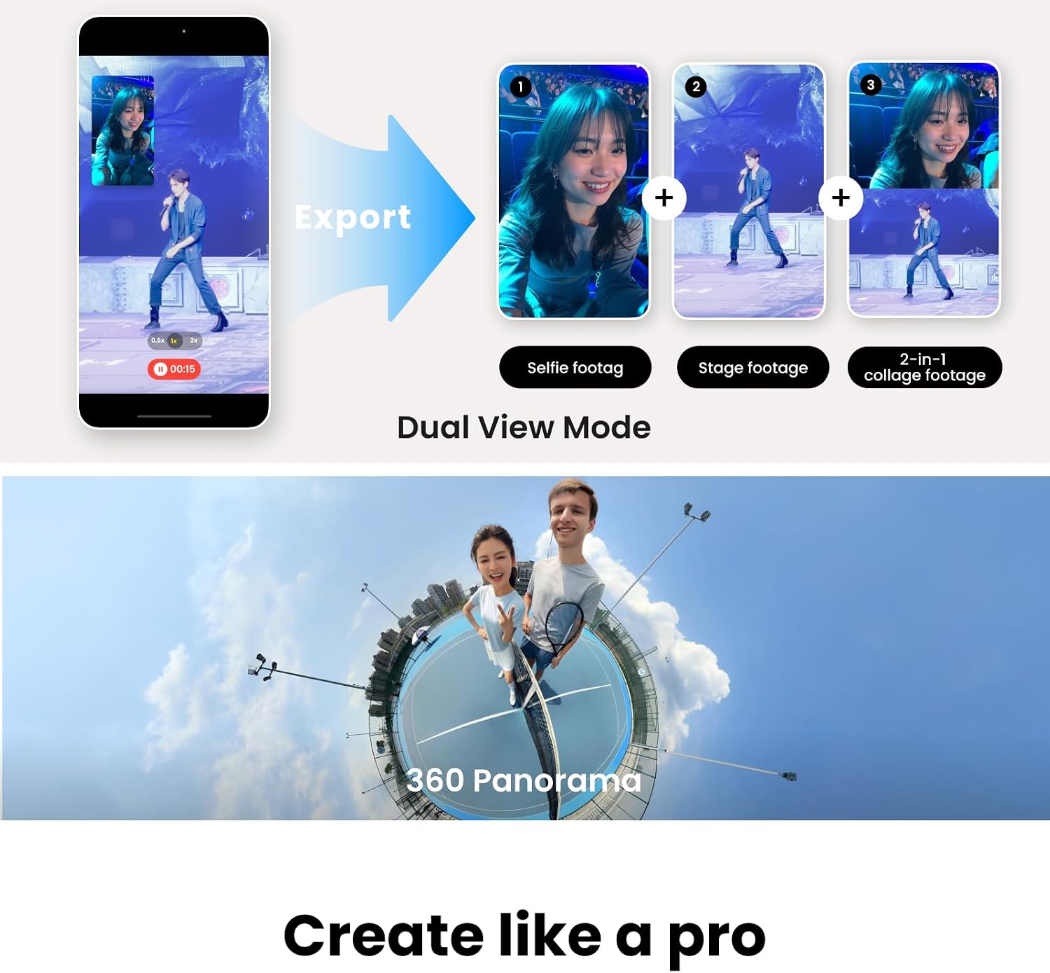 Flow 2 Pro Phone Gimbal Stabilizer for iPhone & Android, AI Phone Gimbal, Phone Stabilizer for Travel & Vlogs, Phone