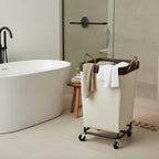 160L Laundry Basket with Wheels, Rolling Hampers for Clothing