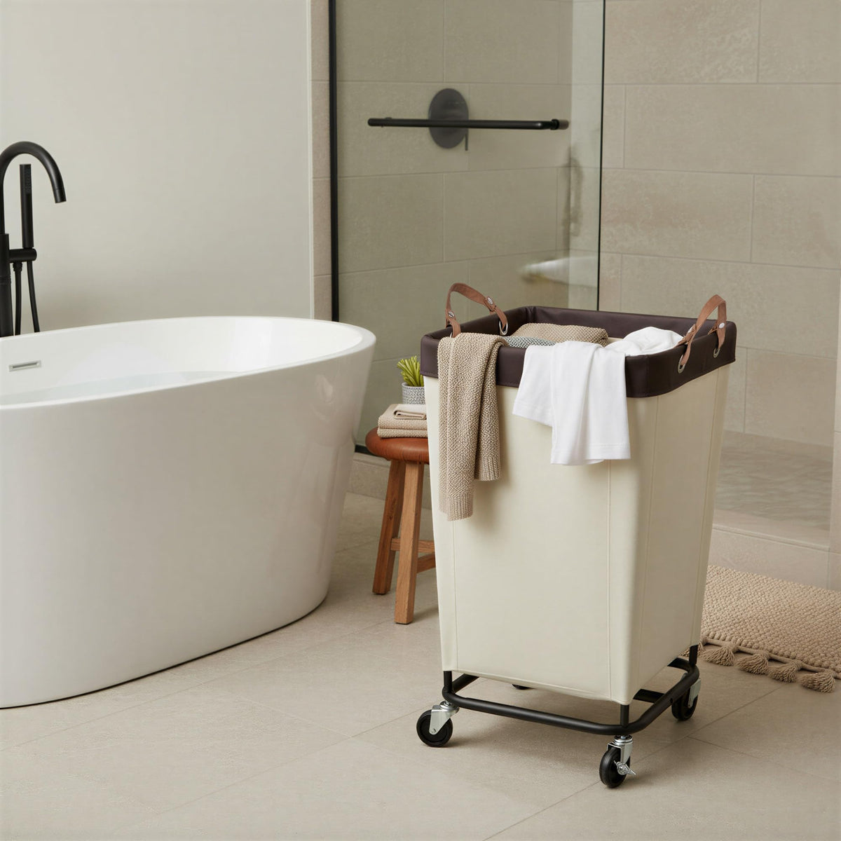 160L Laundry Basket with Wheels, Rolling Hampers for Clothing