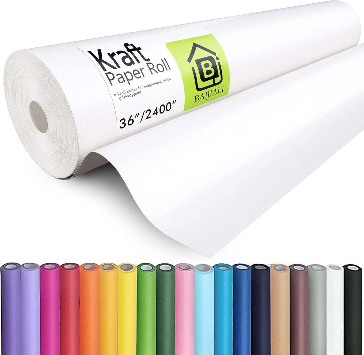 36" x 200' White Kraft Paper Roll,Multipurpose Paper for Craft & Gift Wrap