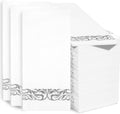 200 Pack Premium Guest Towels with Silver Trim, Linen Feel Napkins