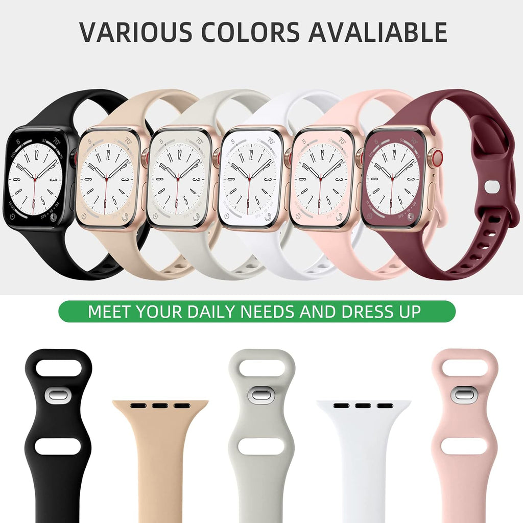 Thin Slim Bands Compatible with Apple Watch Bands 40mm 41mm 42mm 38mm iWatch Bands Series 11 10 9 8 7 6 5 4 SE for
