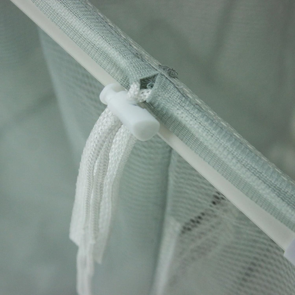 3-Bag Mesh Rolling Laundry Sorter Cart (Soft Silver), Easy Roll Casters, Space-Saving & Durable, Perfect for Bedroom