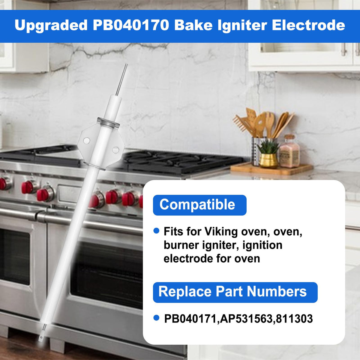 PB040171 Broil Ignition Electrode Part/Ignitor Compatible With Viking