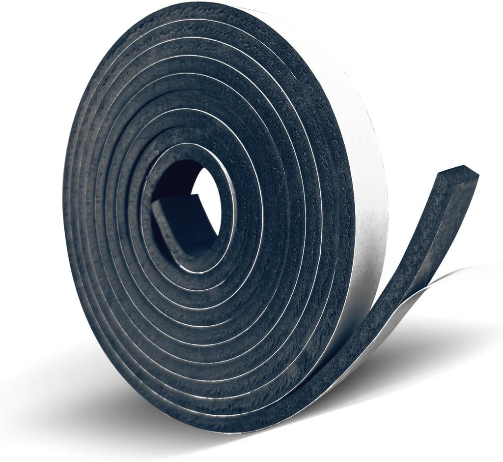 1/2" W x 1/4" T Foam Tape Single Sided, Closed Cell Weather Strip 16.5ft