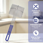 2-Pack Square Mesh Strainer – 6.5" Stainless Steel Fryer Skimmer