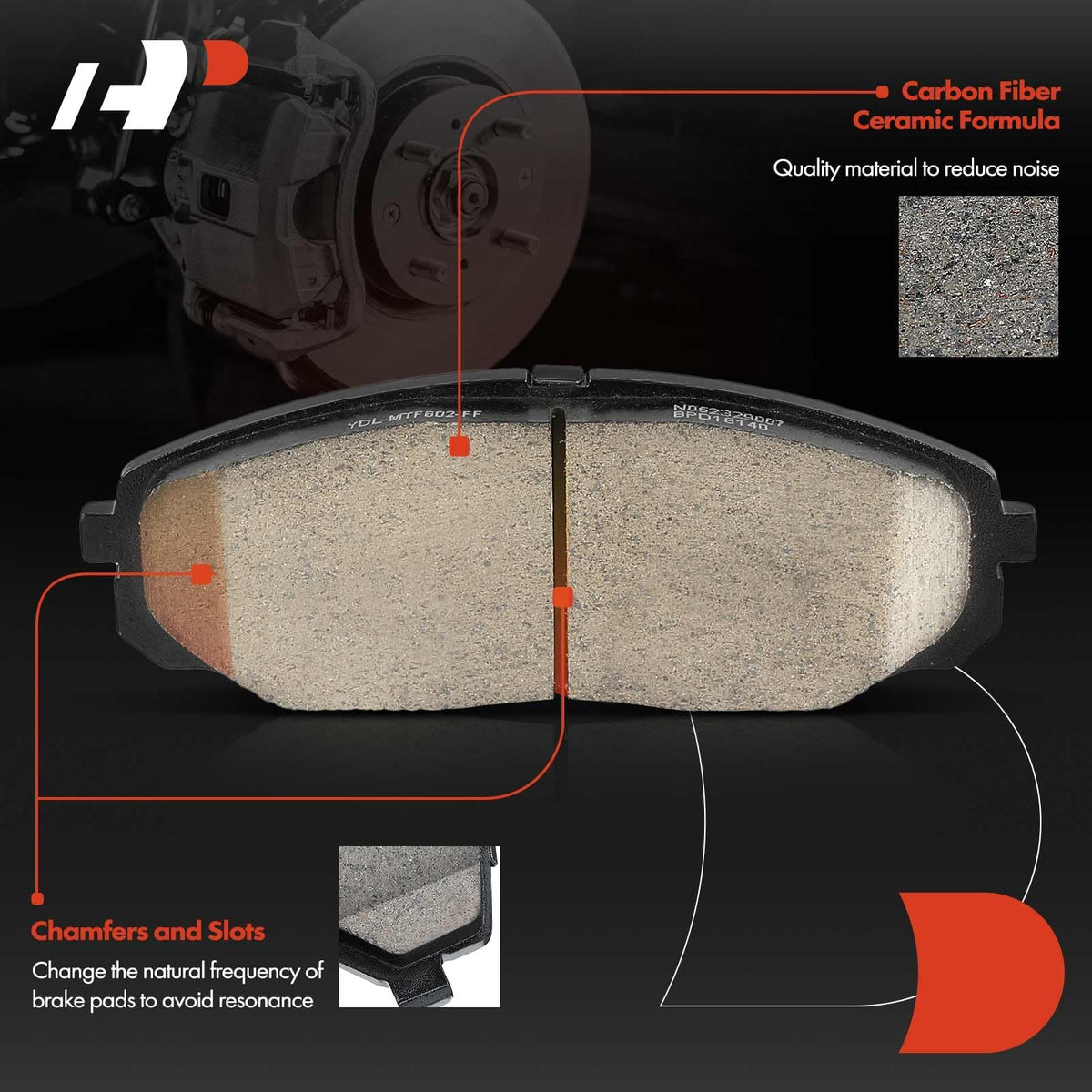 A-Premium Front Ceramic Brake Pads Compatible with Kia