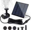 Solar Fountain Pump Kit with Separate Solar Panel, 1.8 W Upgraded Solar Water Pump with 9.84FT Cable & 4 Nozzles