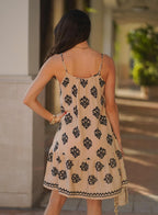 Womens Summer Dresses Spaghetti Strap Smocked Flowy Boho Dresses
