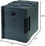 Gray Insulated End-Loading Plastic Food Pan Carrier