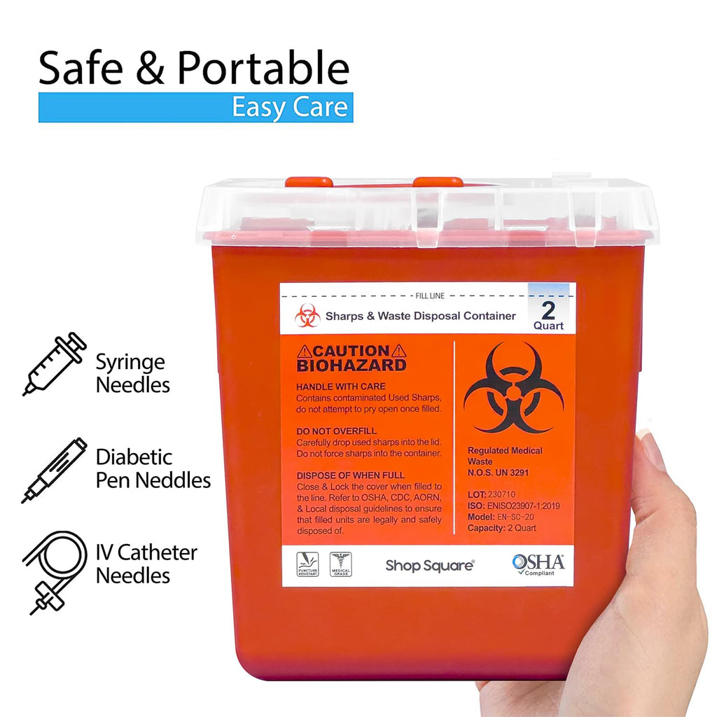 Sharps Container, Sharps Containers for Home Use, Needle Disposal Containers, Sharps Disposal Container, Biohazard