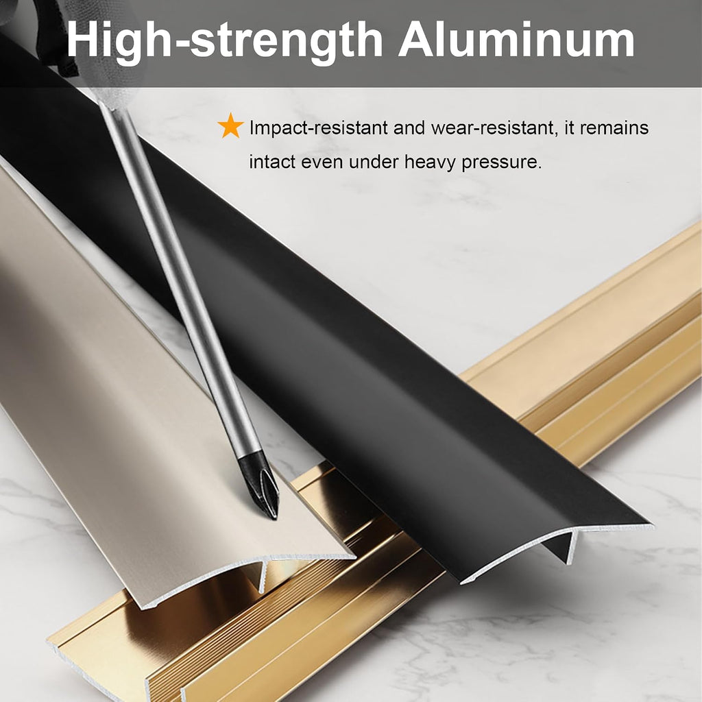 36” Aluminum Floor Transition Threshold Strip, Bridge The Height Gap Between 0.2 to 0.7 inches for Doorway Ramp Tiles